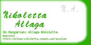 nikoletta allaga business card